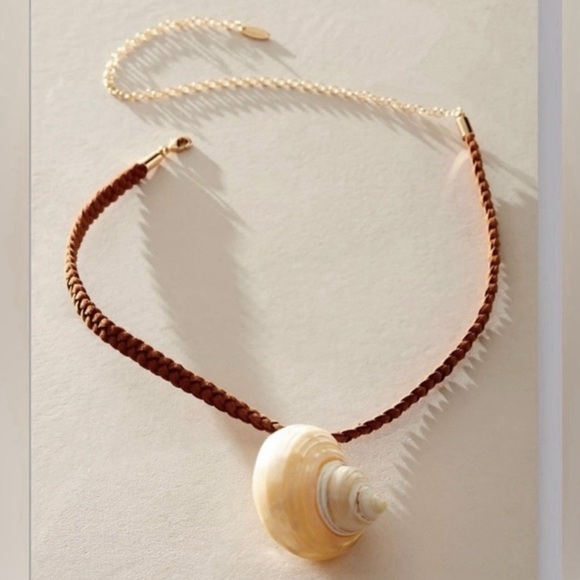 Free People Sara Shell Choker Necklace - Brown - NWT - Picture 2 of 8